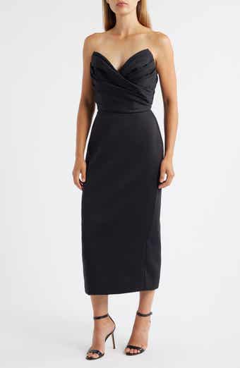 Amsale Strapless Crepe Dress