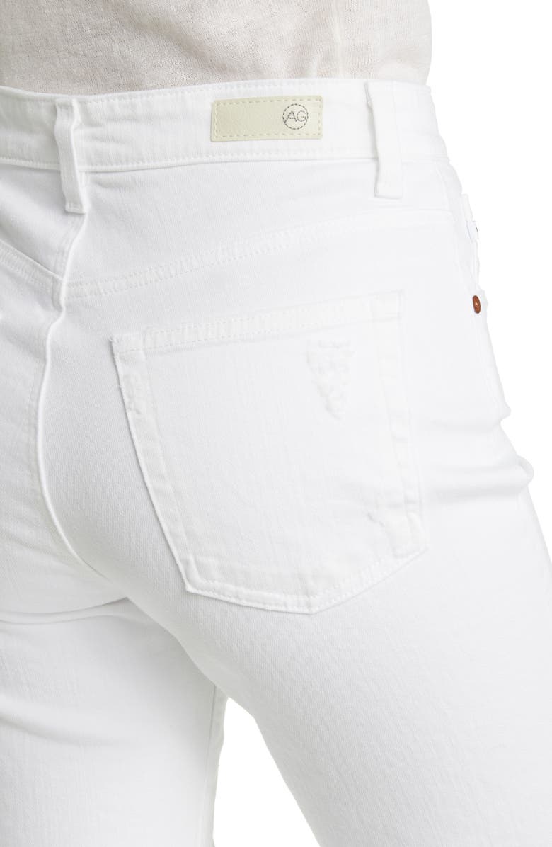 AG Kinsley Raw Hem High Waist Ankle Flare Jeans, Alternate, color, Authentic White Destructed