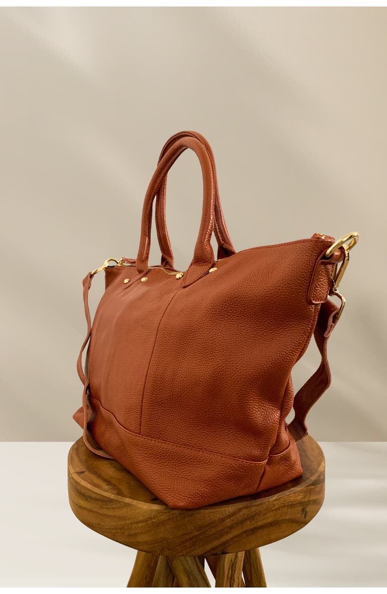 PINK HALEY Ellie Handmade Leather Tote, Alternate, color, Sienna