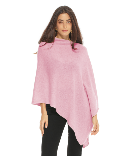 Pure Cashmere Textured Knit Poncho