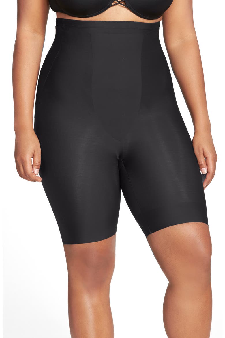 High Waist Thigh Slimmer, Alternate, color, BLACK