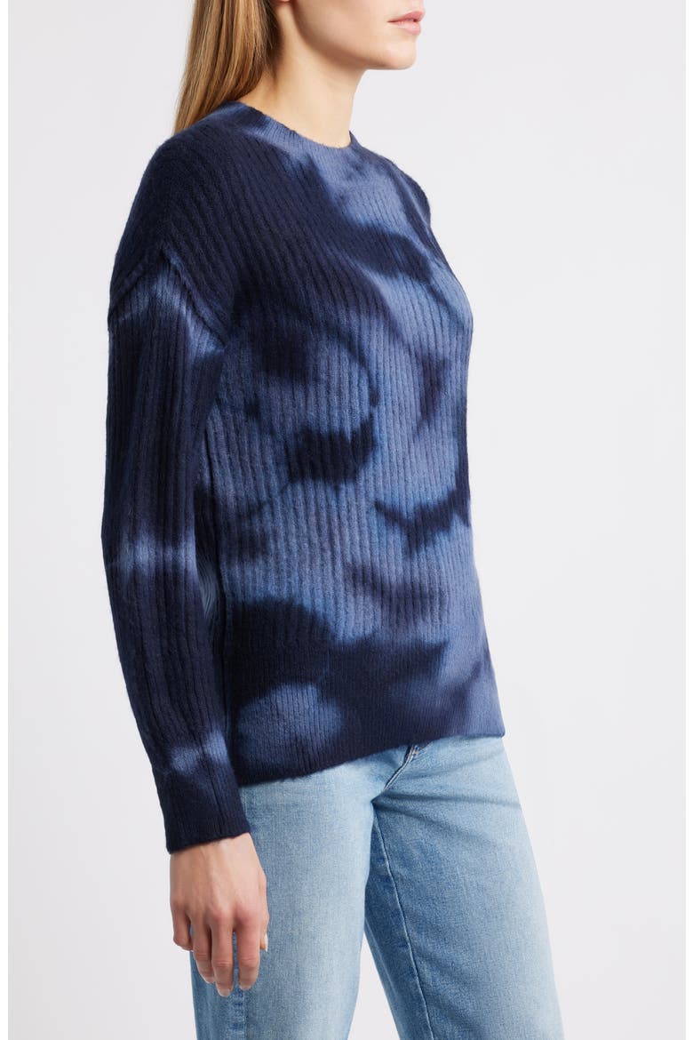 Tie Dye Crewneck Sweater, Alternate, color, MIDNIGHT