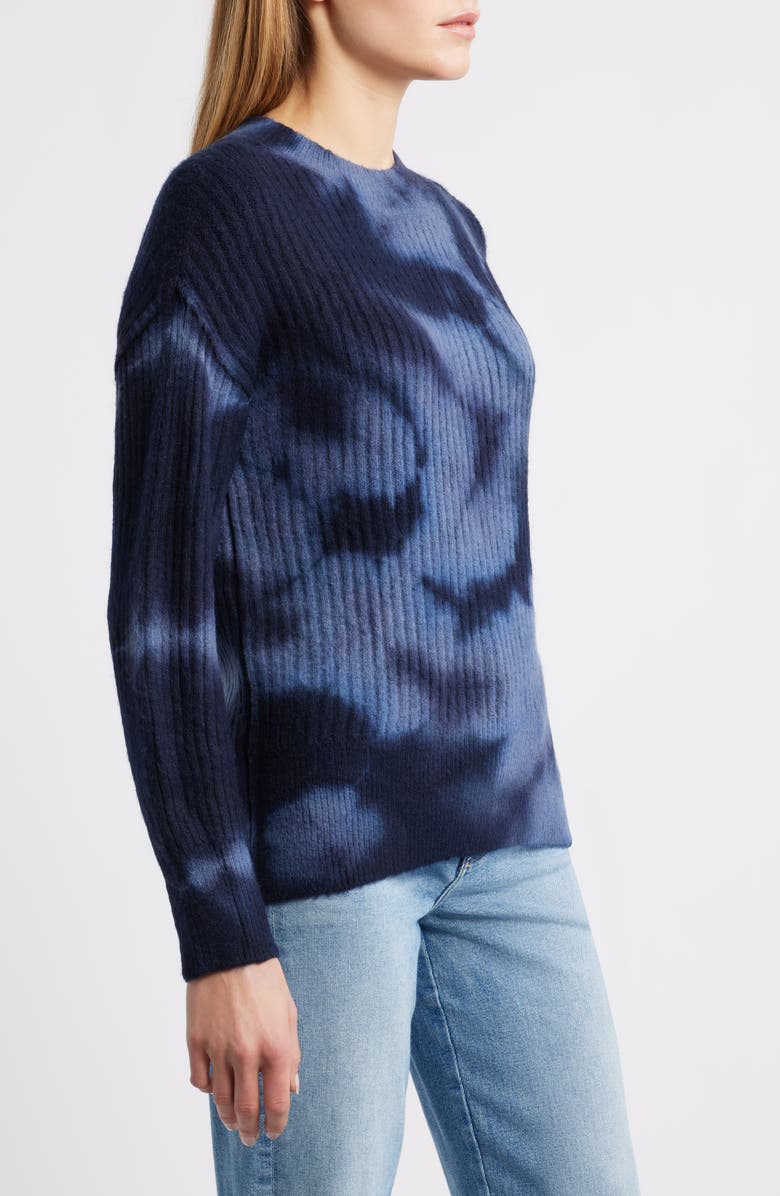 CITY BLUES Tie Dye Crewneck Sweater, Alternate, color, Midnight