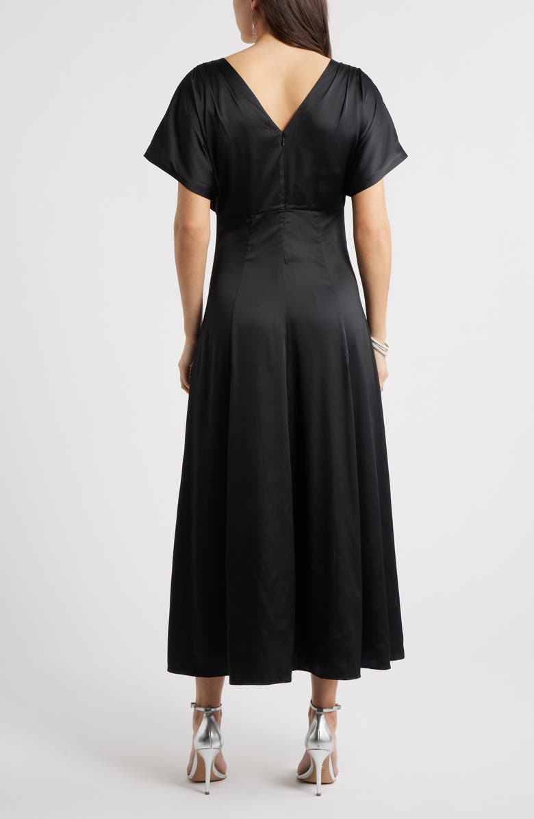 Chelsea28 Seamed Stretch Satin Maxi Dress, Alternate, color, Black