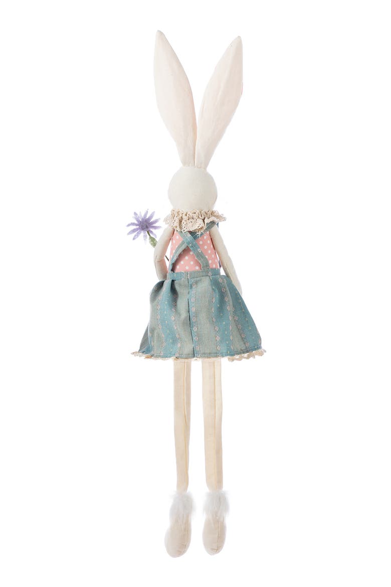 Easter Fabric Girl Bunny with Dangling Legs, Alternate, color, Pink