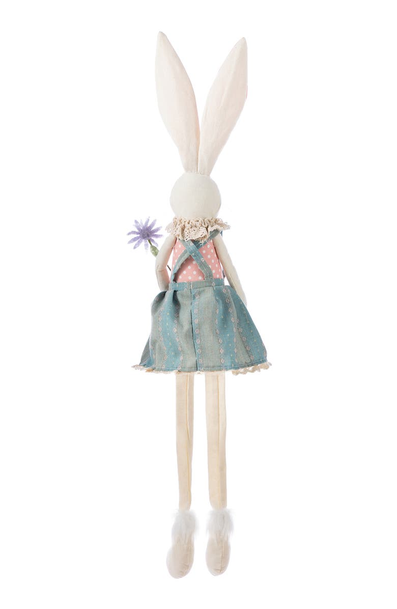Glitzhome Easter Fabric Girl Bunny with Dangling Legs, Alternate, color, Pink