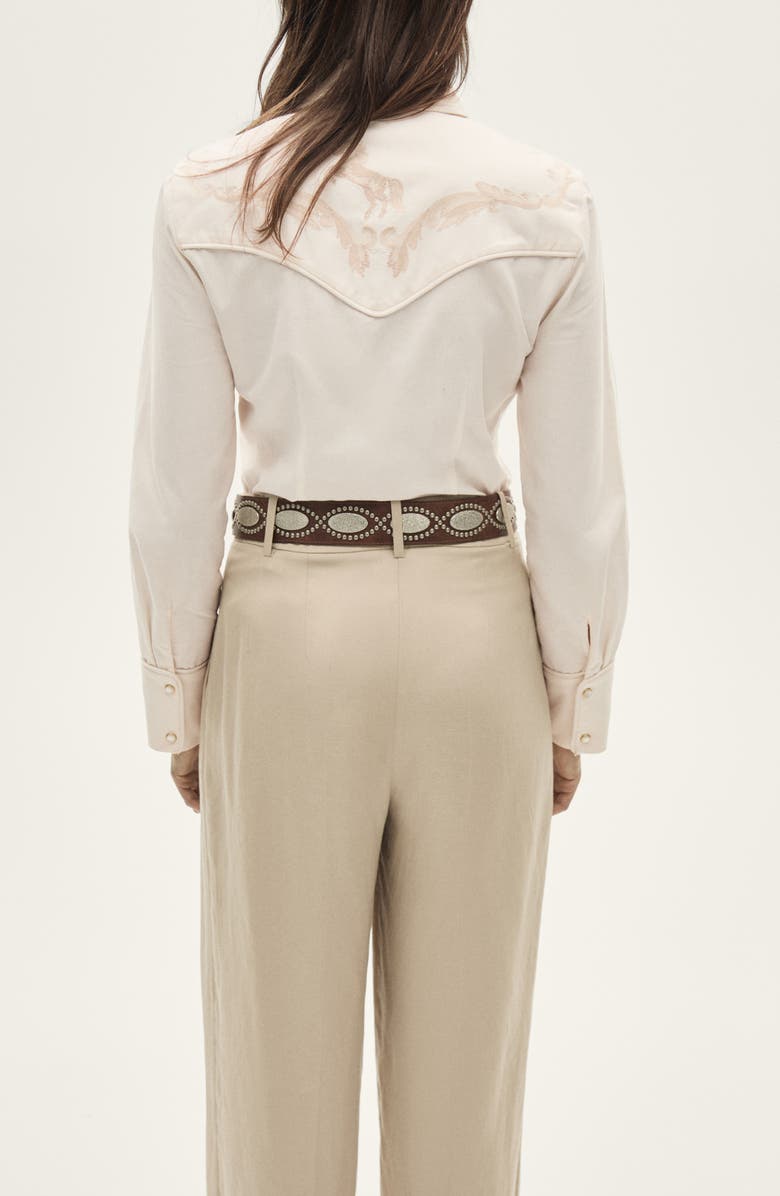 MANGO Embroidered Western Shirt, Alternate, color, 