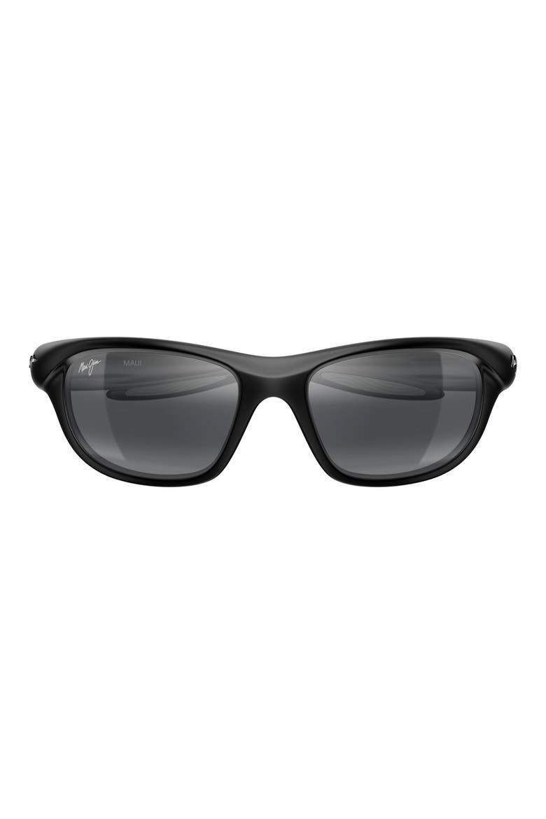 Makamae 62mm PolarizedPlus2® Oval Sunglasses, Main, color, BLACK