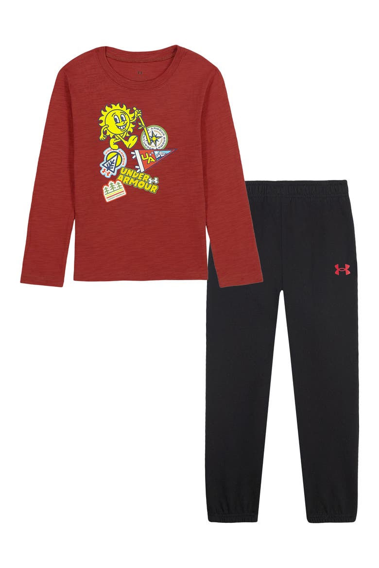 Kids' ODE Patches T-Shirt & Joggers Set, Main, color, HERITAGE RED