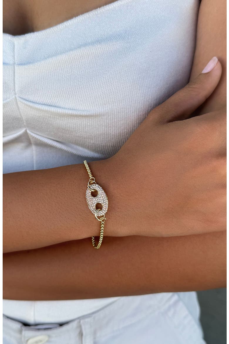 Crystal Mariner Bracelet, Alternate, color, GOLD