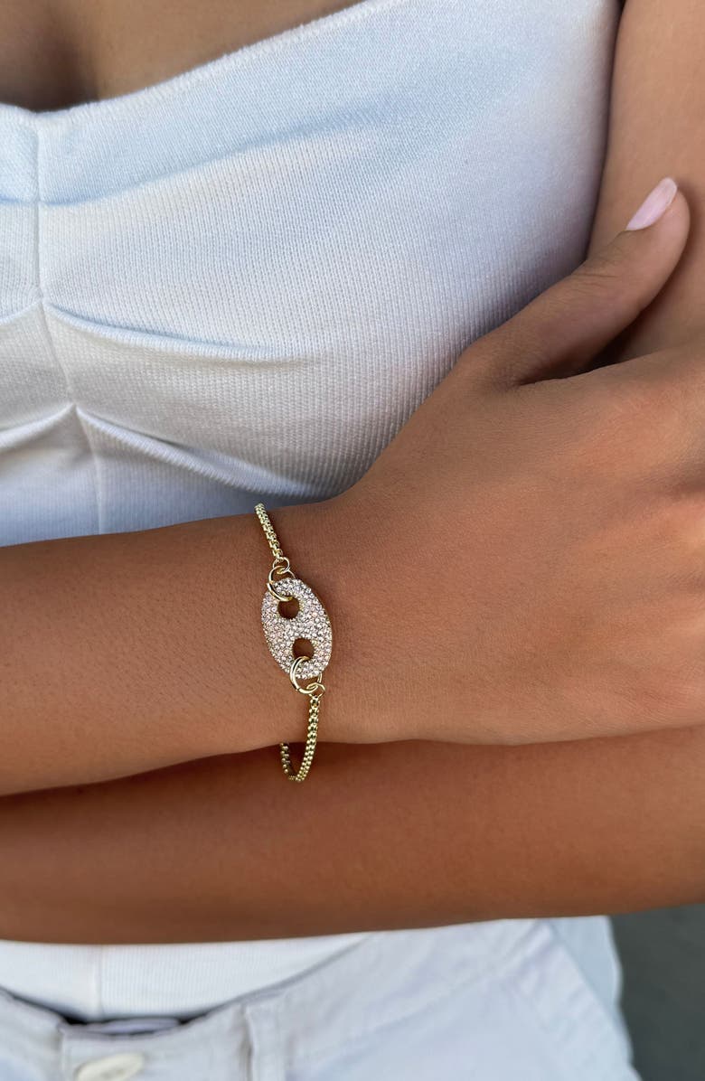Adornia Crystal Mariner Bracelet, Alternate, color, Gold