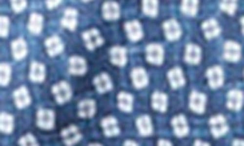Studio Garnet Los Angeles Micro Dot Stretch Supima Cotton Button-up Shirt In Blue