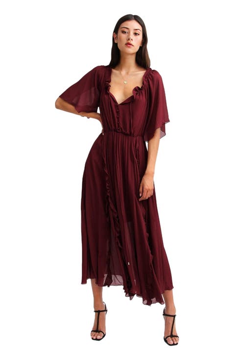 Amour Amour Ruffled Midi Dress