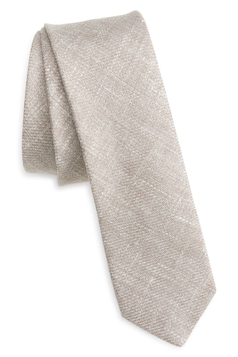 Cashmere & Silk Tie, Main, color, SAND