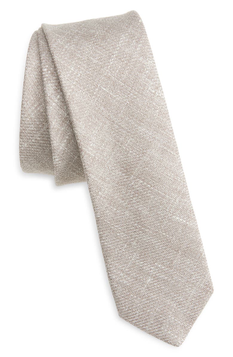 Eleventy Cashmere & Silk Tie, Main, color, Sand
