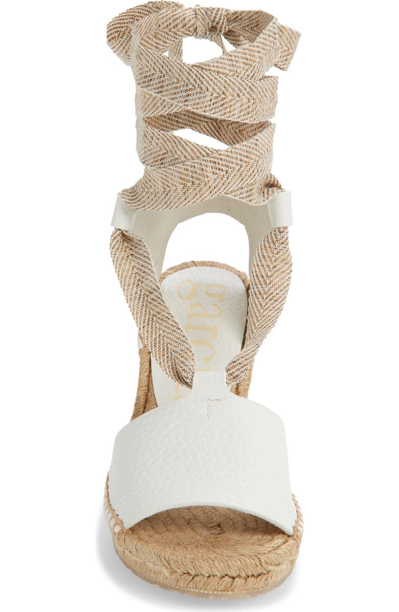 Pedro Garcia Orsel Ankle Wrap Espadrille Sandal, Alternate, color, White Cervo