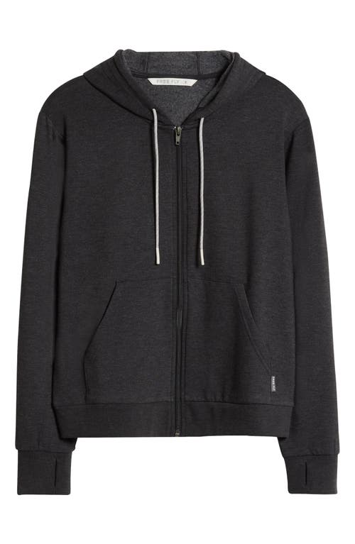 Free Fly Lightweight Fleece Zip-up Hoodie In Black