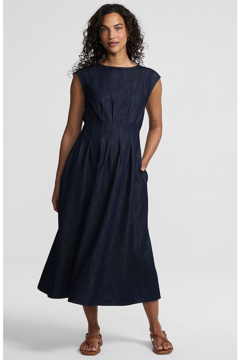 Sleeveless Denim Dress, Main, color, Dark Blue Wash
