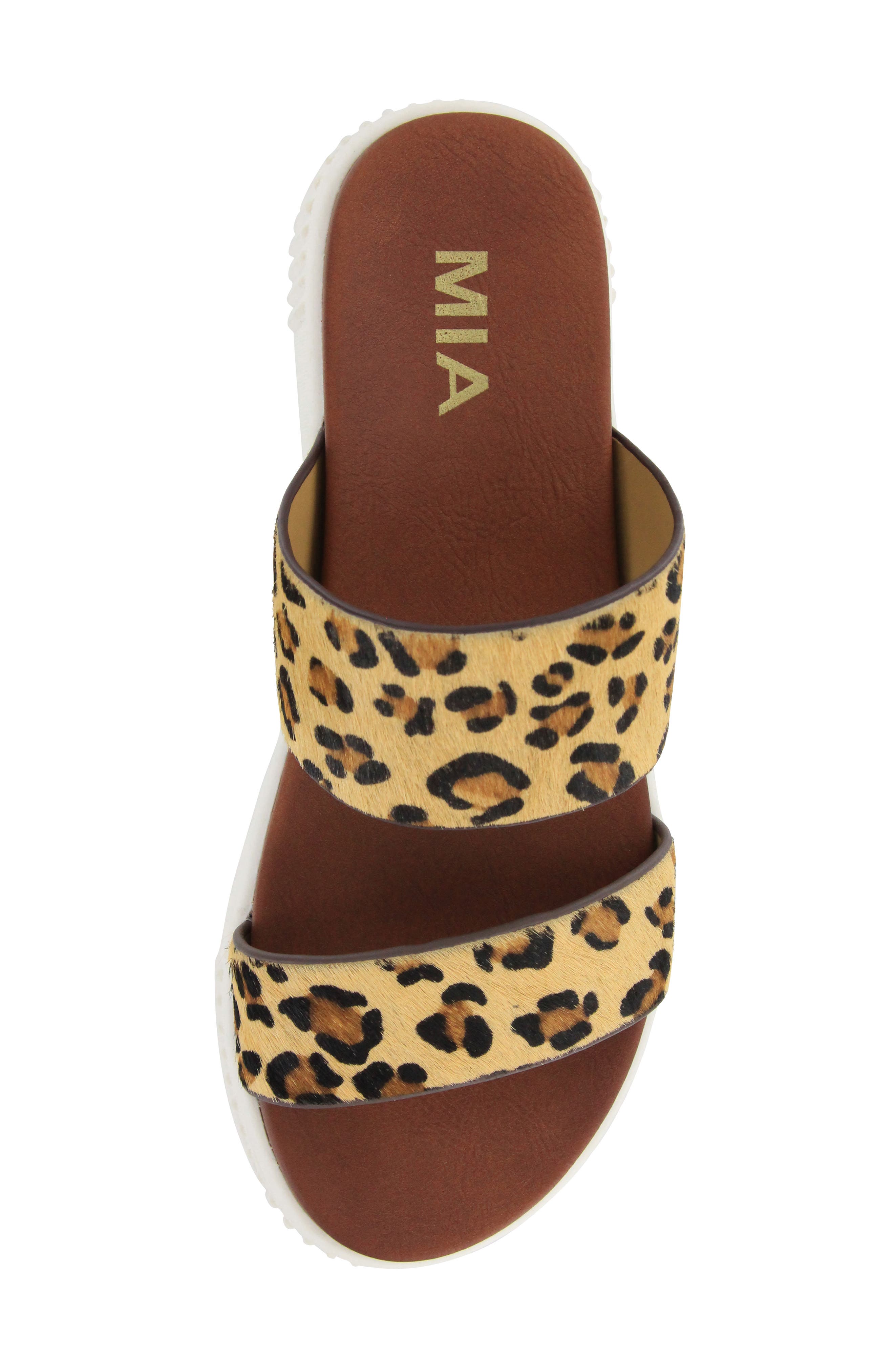 Jordi Platform Genuine Calf Hair Slide Sandal, Alternate, color, LEOPARD PRINT CALF HAIR