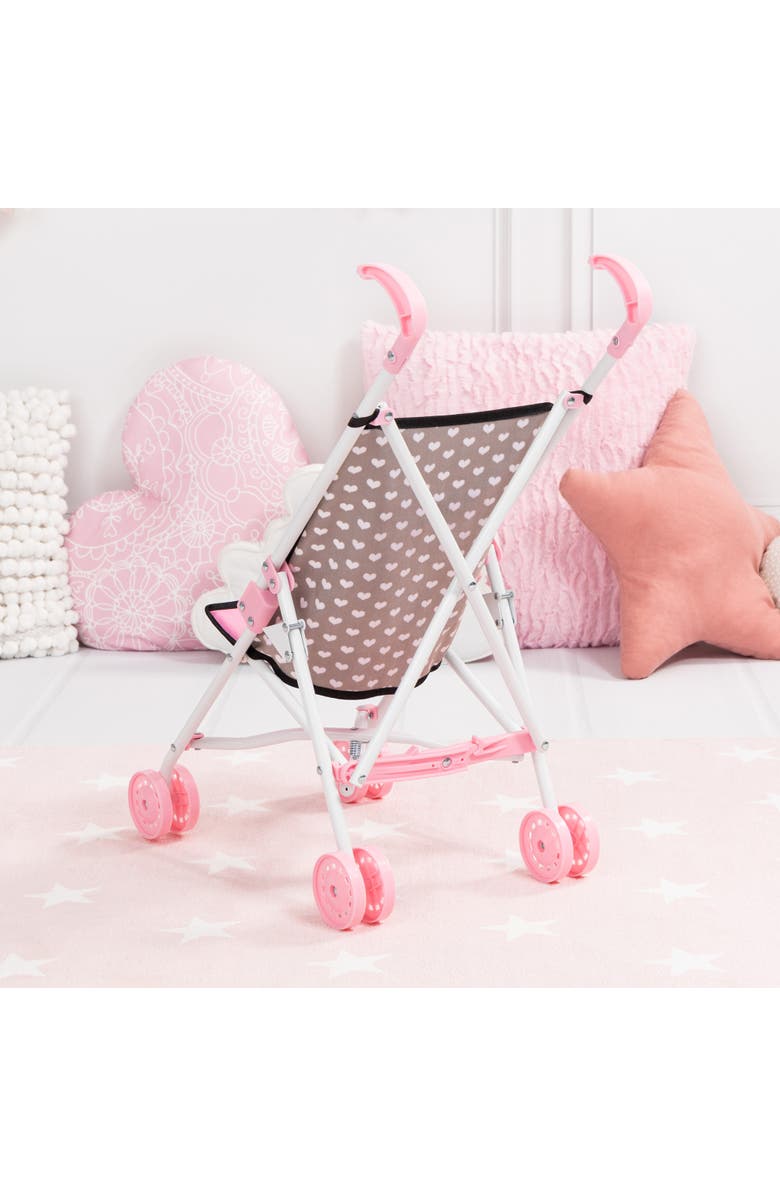 Bayer Design Buggy Umbrella Stroller, Hearts, for Dolls Up to 18 Inches, Alternate, color, Multicolored