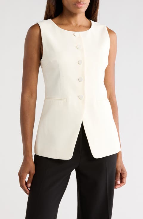 Refined Suiting Button Front Vest