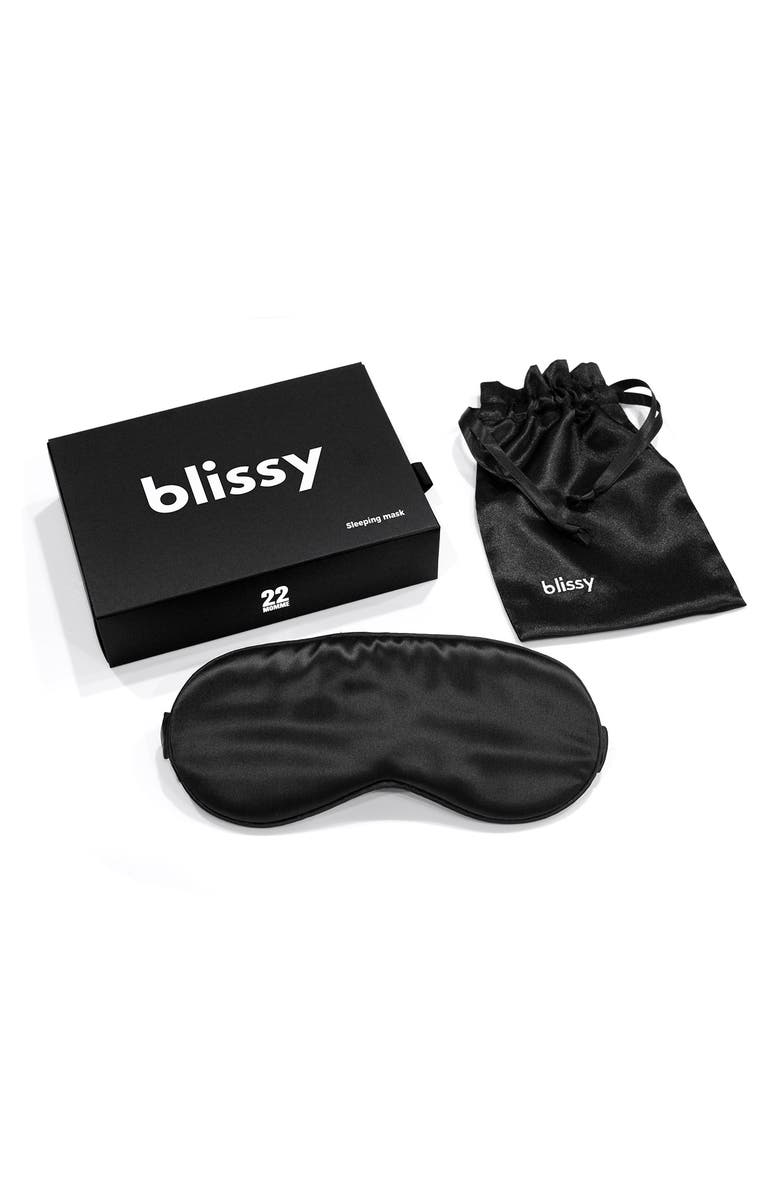BLISSY Silk Sleep Mask, Alternate, color, Black