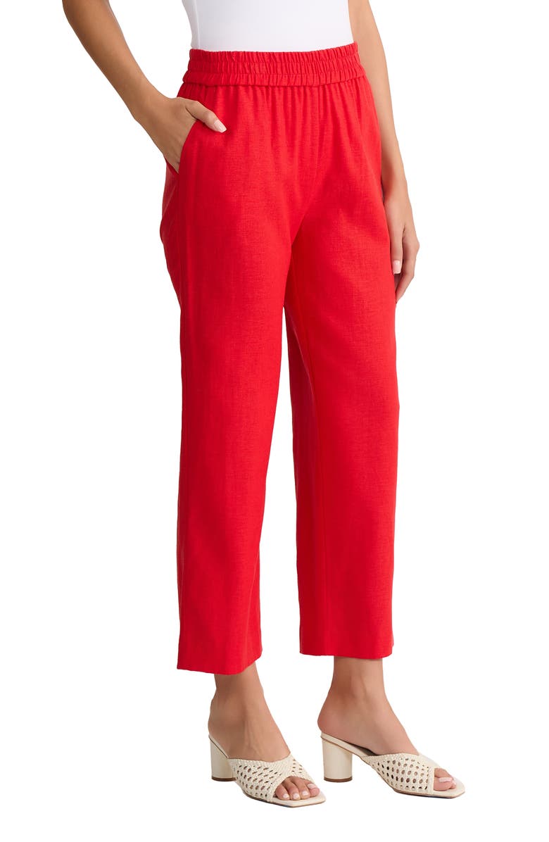Jones New York Slash Pocket Crop Straight Leg Pants, Alternate, color, Rouge