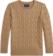 Polo Ralph Lauren Kids' Cable Knit Combed Cotton Sweater