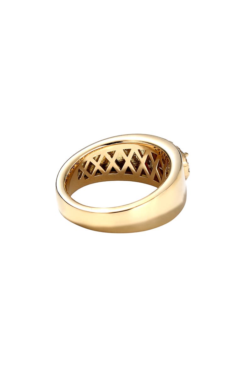 Heirloomed Oval Sapphire & Diamond Cigar Band Ring, Alternate, color, SAPPHIRE