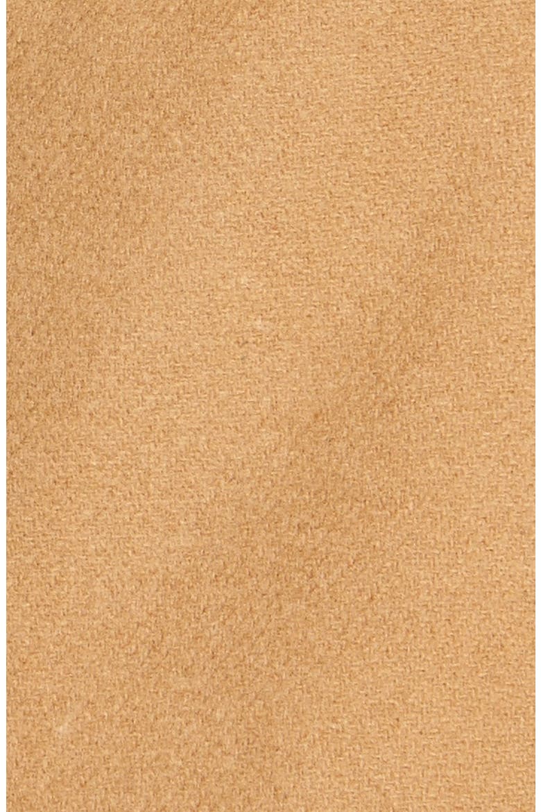 Genuine Coyote Fur Trim Wool Blend Duffle Coat, Alternate, color, CAMEL