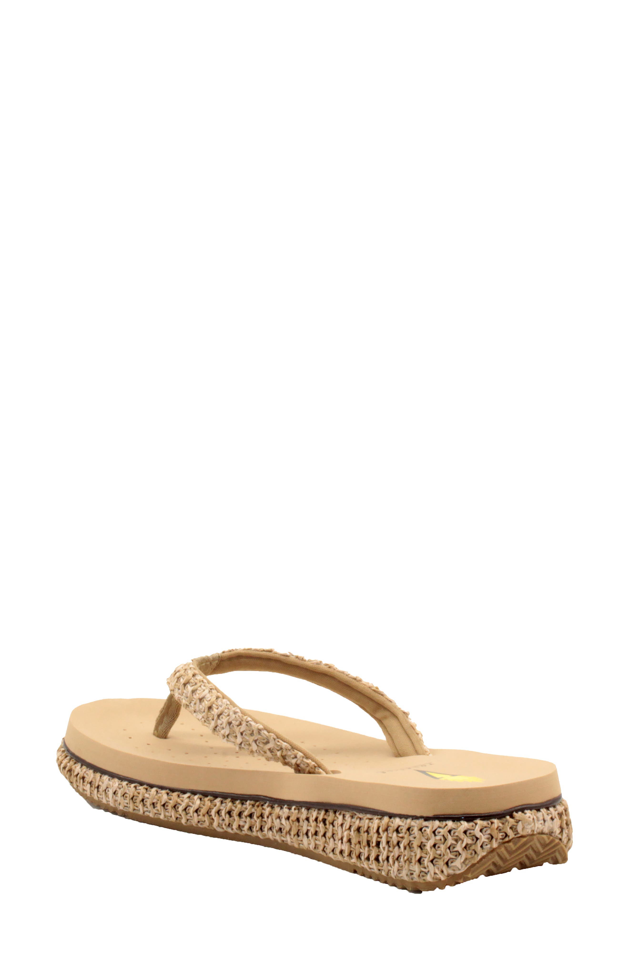 Volatile Palau Platform Flip Flop, Alternate, color, Tan Fabric