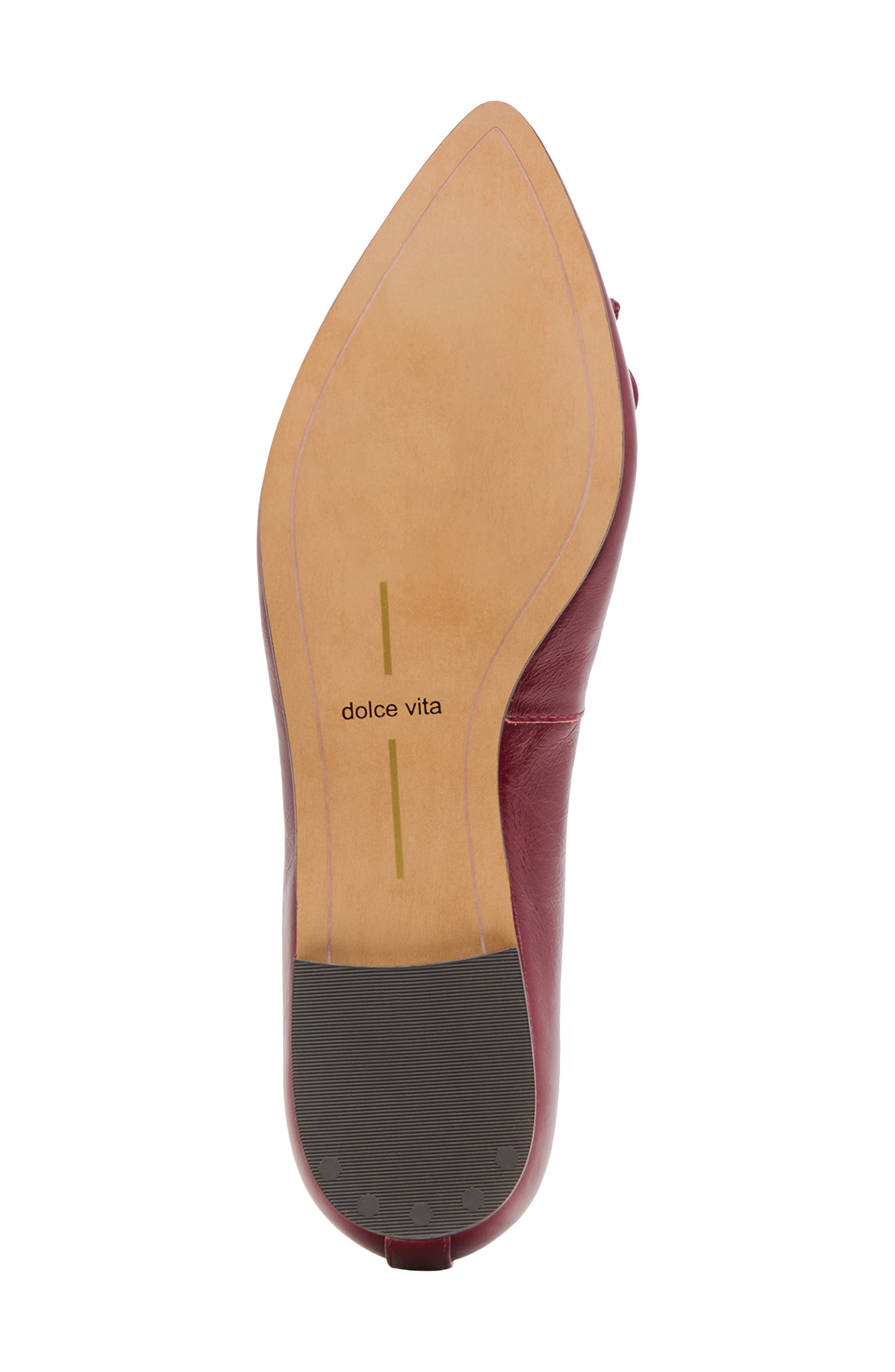 Celio Pointed Toe Flat, Alternate, color, GARNET LEATHER