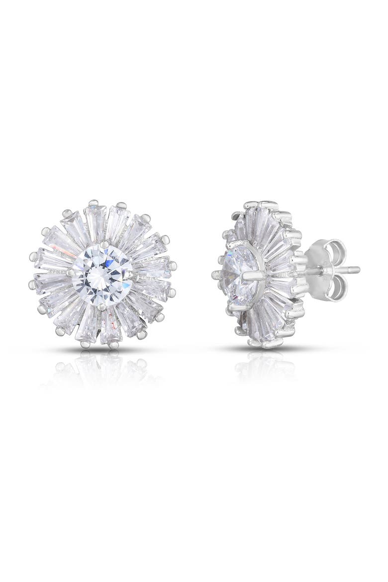 Starburst Stud Earrings, Main, color, SILVER