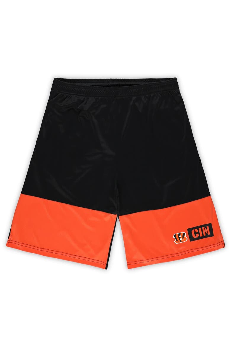 Men's Fanatics Black/Orange Cincinnati Bengals Big & Tall Best of the Best Performance Shorts, Alternate, color, Black