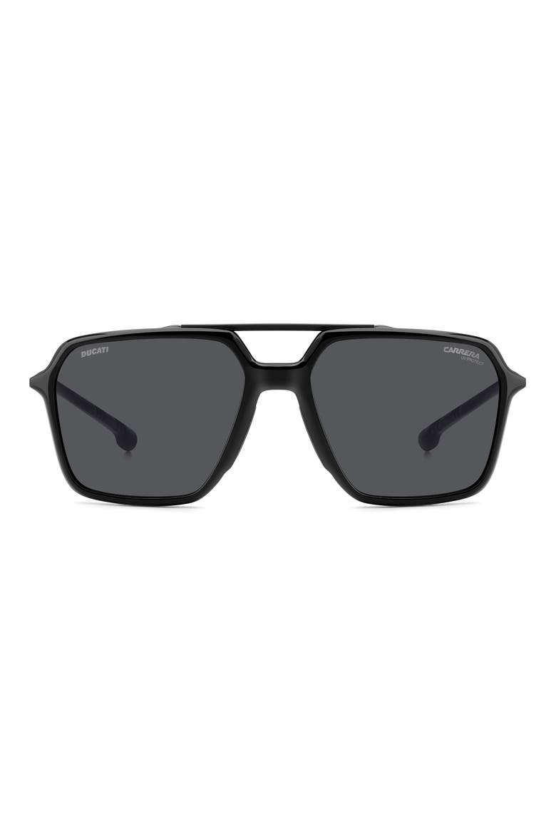 x Ducati 55mm Carduc Rectangle Sunglasses, Alternate, color, BLACK/ GREY