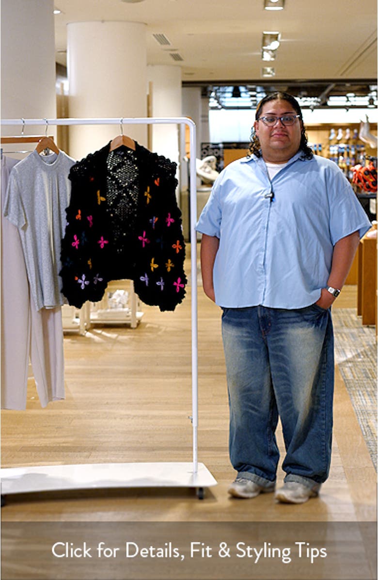 Embroidered Chunky Open Front Cardigan, sales video thumbnail