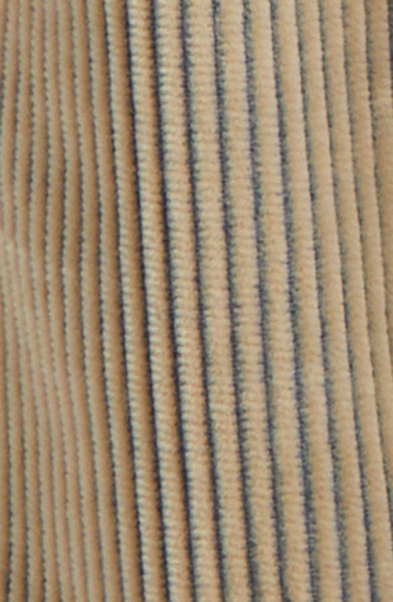 The Elder Statesman Pleated Corduroy Trousers, Alternate, color, Silver/ Camel