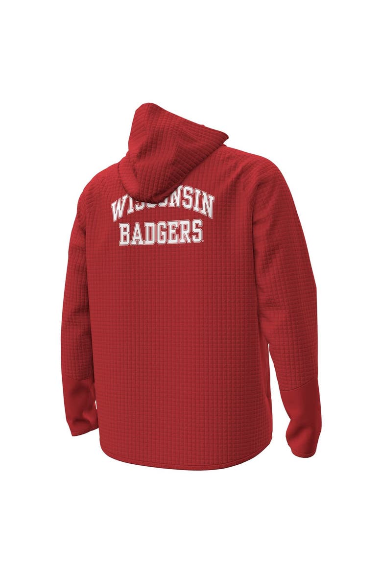 Men's Under Armour  Red Wisconsin Badgers 1980 Throwback Unstoppable Fleece Full-Zip Jacket, Alternate, color, Red