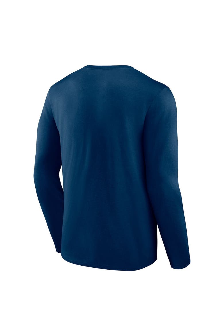Men's Fanatics Branded Deep Sea Blue Seattle Kraken Covert Long Sleeve T-Shirt, Alternate, color, Navy