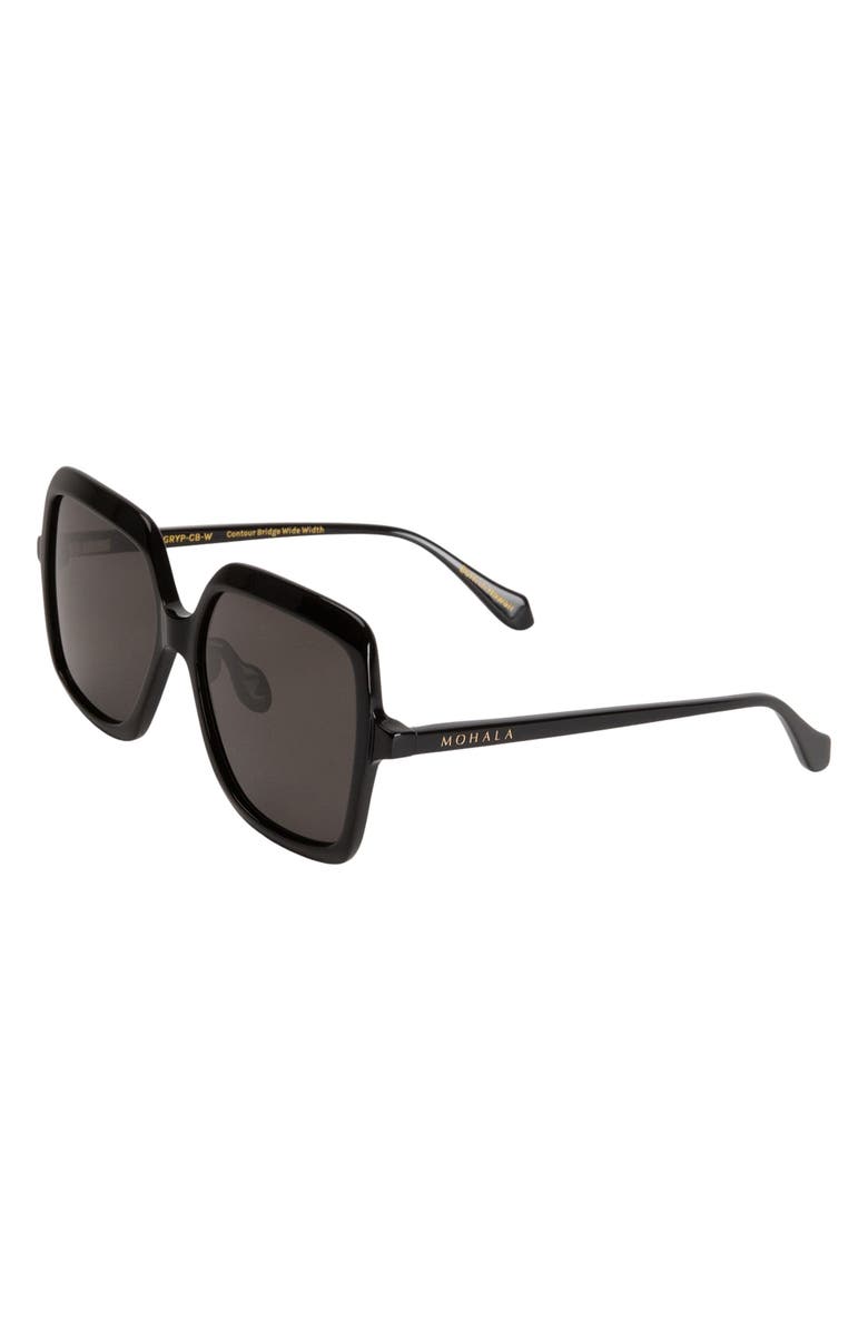Mohala Eyewear Kilikina Polarized ContourBridge<sup>™</sup> Square Sunglasses, Alternate, color, Black Lava / Gray Lenses