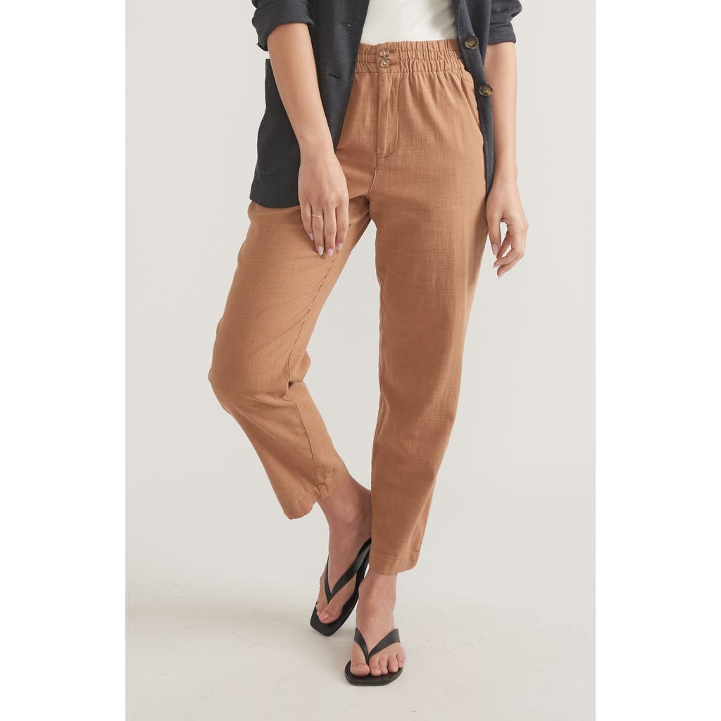 Marine Layer Elle Relaxed Crop Pants In Toasted Coconut