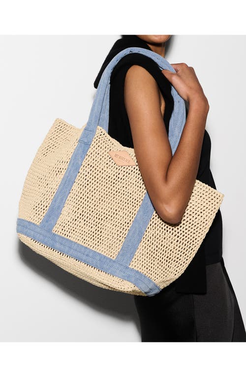Mz Wallace Medium Crochet Tote In Crochet/true Light Denim