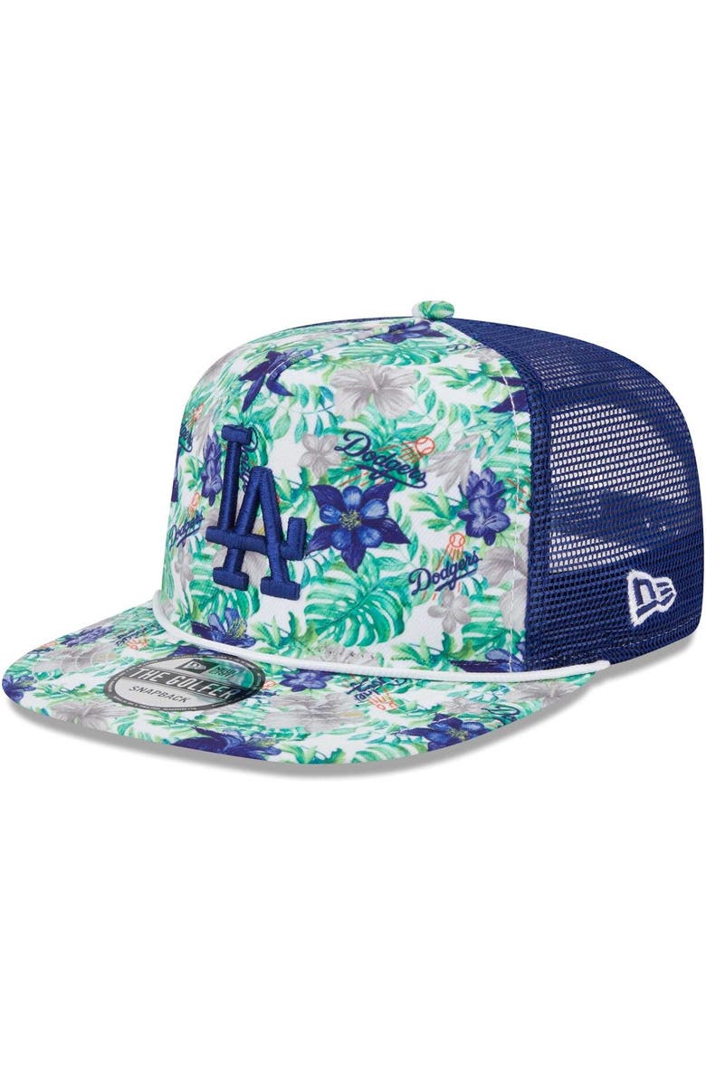New Era Men's New Era Los Angeles Dodgers Tropic Floral Golfer Lightly Structured Snapback Hat, Main, color, 