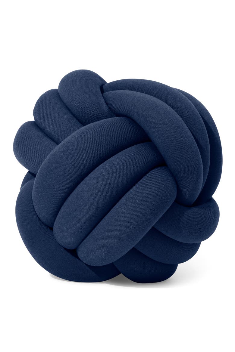 Hugget Knot Organic Cotton Accent Pillow, Alternate, color, MIDNIGHT BLUE