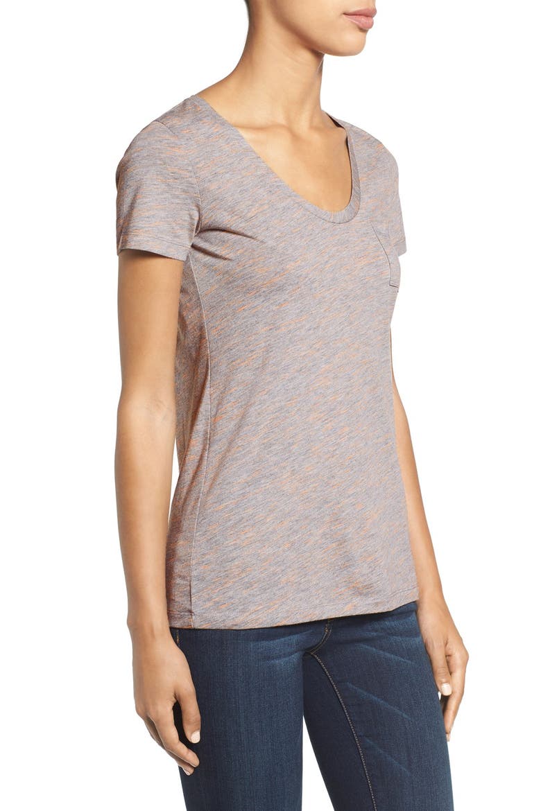 U-Neck T-Shirt, Alternate, color, HEATHER GREY SPACEDYE