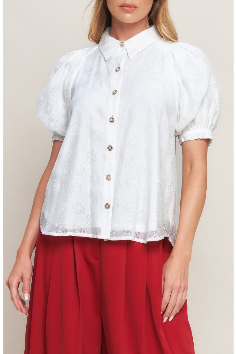 Button Front Top, Main, color, IVORY
