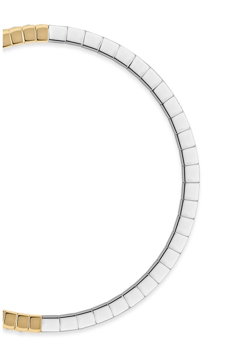18K Gold Gatsby Diamond 2-Tone Stretch Bracelet (Online Trunk Show), Alternate, color, 18K WHITE GOLD/ YELLOW GOLD