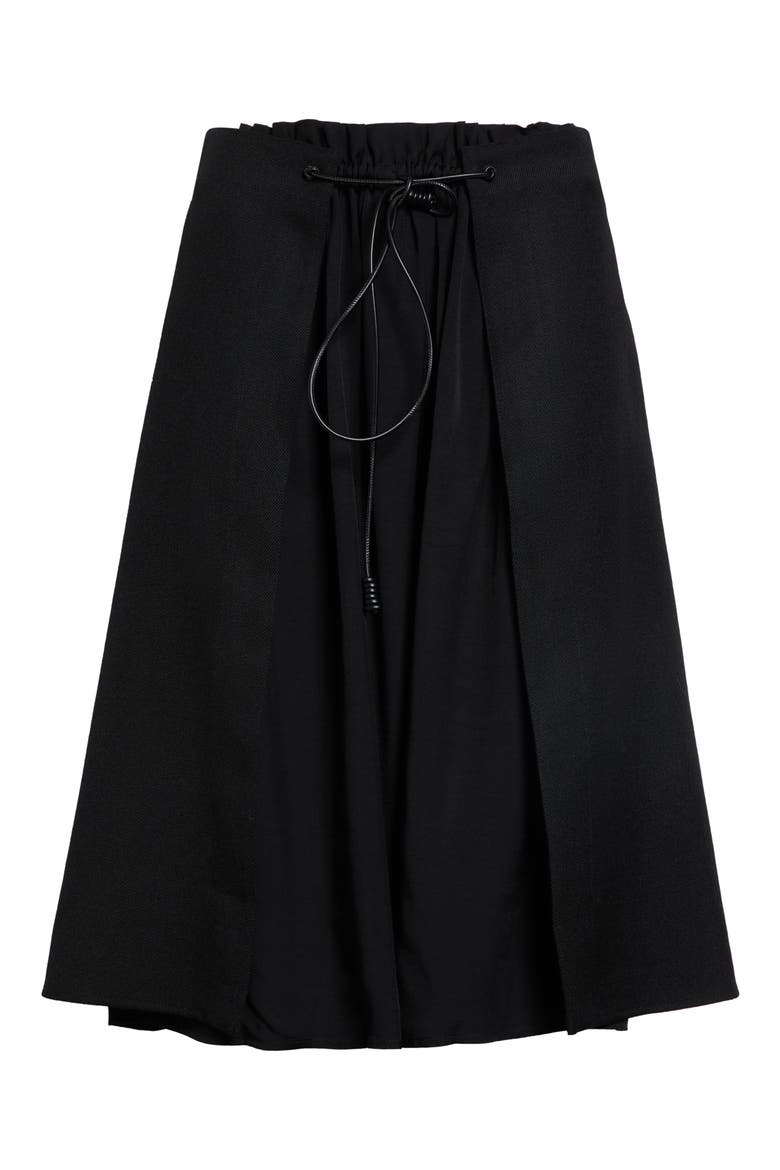 Wool Gabardine Midi Skirt, Alternate, color, BLACK