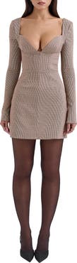 HOUSE OF CB Angelie Structured Long Sleeve Minidress