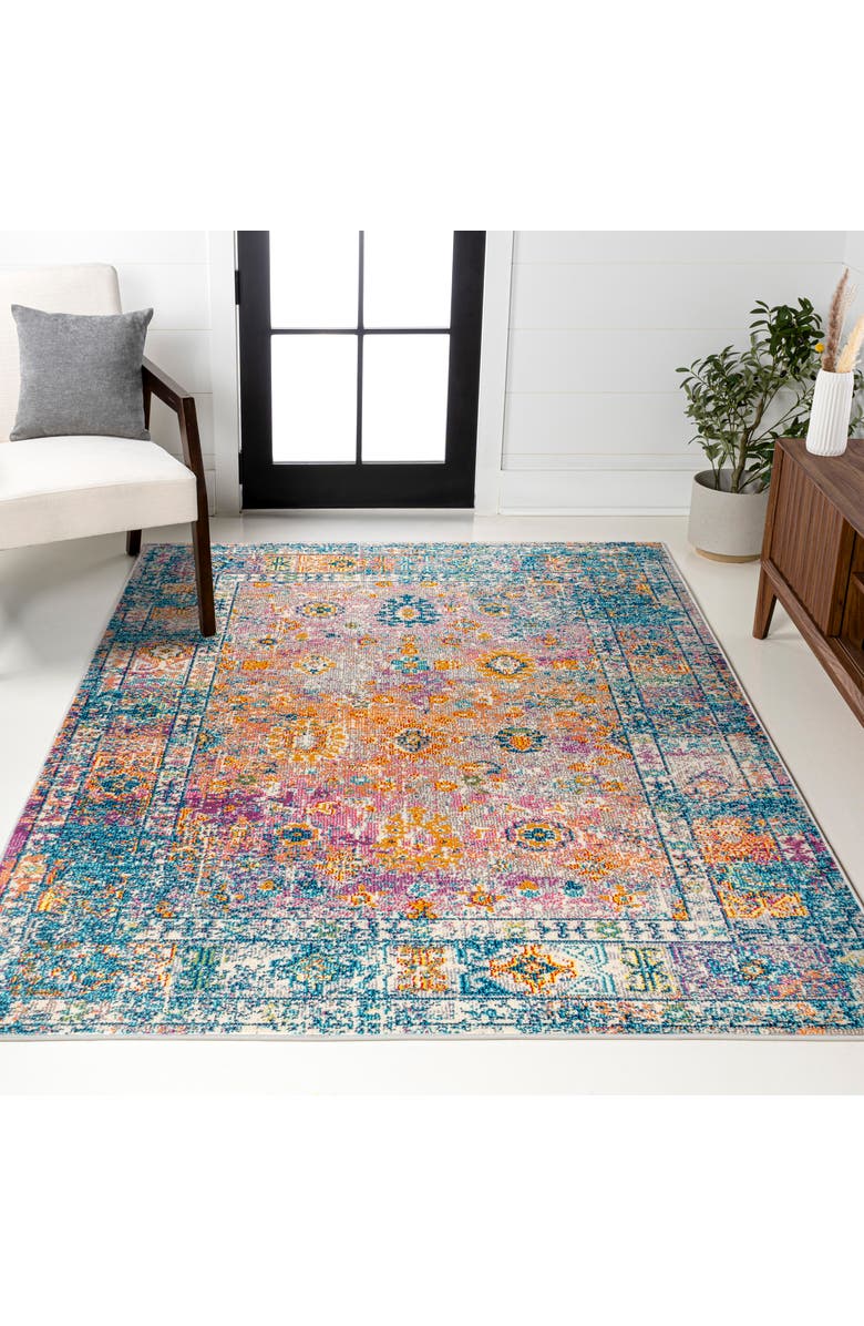 JONATHAN Y Bohemian FLAIR Boho Vintage Medallion Area Rug, Alternate, color, Cream/Navy